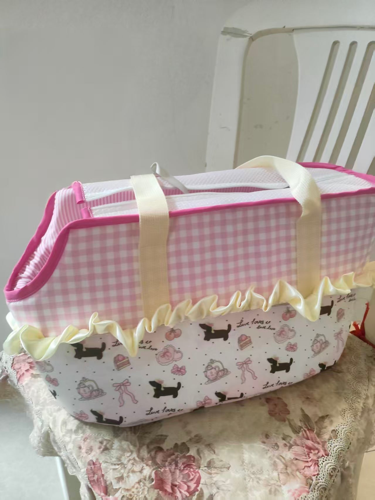 Bolsa de transporte para perros y gatos, bolsa de transporte para exteriores, bolsa de transporte para gatos, bolsa de transporte portátil para perros, bolso de mano para mascotas con bolsillos, correa de seguridad ajustable